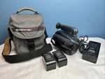 Panasonic Palmcorder PV-19D Vhs-c Tape Camcorder Charger Extra Battery Bag Vtg. Fixed Price $89.95.