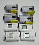 Lot Of 4 Sony HDR-AS100V Compact Pov Action Cameras. Fixed Price $449.95.
