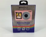 Vivitar Digital Zoom Camera 56MP 2.7K Resolution 16X Self Timer Pink. Fixed Price $21.95.