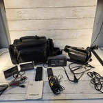 Vtg Hitachi VM-E535LA 8MM Video Camcorder 32X Zoom 3IN Lcd Bundle W/ Bag & Tapes. Fixed Price $106.25.
