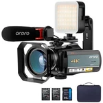 Ordro 4K Camcorder AC5 Plus Live Streaming Video Wide Angle Lens, Batteries. Fixed Price $352.89.