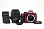 Exc. Nikon D3200 Red + Lens Af-s 18-55 Vr G 2841037. Fixed Price $220.00.