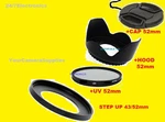 Flower Hood+uv Filter+lens Cap+adapter 43MM-52MM To Canon HV20 HV30 HV40 HG10. Fixed Price $22.78.