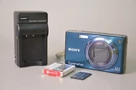 Sony Cyber-shot DSC-W290 12.1MP Digital Camera Blue Zeiss Lens Charger & Sd Card. Fixed Price $139.99.