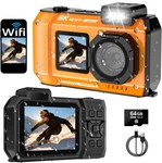 Uhd 8K Underwater Camera, 70MP 33FT Wifi Waterproof Digital With 64GB Car. Fixed Price $249.99.