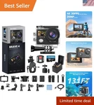 Brave Action Camera 4K 30FPS With 64GB Microsd U3 Card Bicycle Helmet Acces.... Fixed Price $234.15.