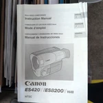 Canon ES420V/ES8200V Video Camcorder Instruction Manual English French Spanish. Fixed Price $12.00.