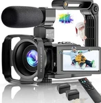Actitop 4K 48MP Wifi Handheld Camcorder With Remote,mic,lens Hood Batteries. Fixed Price $80.00.