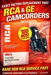 Rca 210508 Microphone Nos Factory Replacement For & Ge Camcorders - New. Fixed Price $40.00.
