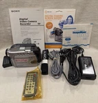 Sony DCR-DVD301 Handycam Camcorder W/charger, Remote, Usb Cable, Manual, Box. Fixed Price $74.28.