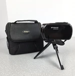 Polaroid Camera ID969HD Handheld Camcorder Vivitar Tripod & Case Powers On. Fixed Price $25.00.