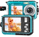 4K Underwater Camera 11FT Waterproof With 32GB Card 56MP Blue. Fixed Price $50.50.