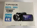 Topvision 4K Uhd Video Camera Camcorder, 18X Zoom, 48MP, Black. Fixed Price $79.99.