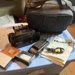 Quasar VM555 Palmcorder Iq Vhsc 12X Zoom Video Recorder Batteries Tapes Bag Vtg. Fixed Price $77.00.