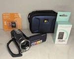 Sony Handycam DCR-SX44 Blue Camcorder 60X Zoom Zeiss-tested 32GB Bundle Case. Fixed Price $174.97.