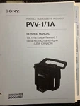 Original Sony Service Manuals Models: PVV-1/1A Vintage Portable Video Recorder. Fixed Price $120.95.