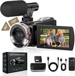 4K 60FPS Video Camera Camcorder Hdmi & Mic Rotatable Screen 48MP 2 Batteries. Fixed Price $76.59.
