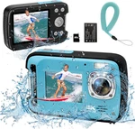 Underwater Camera 4K 48MP Autofocus Selfie Dual Screen Waterproof With Fl. Fixed Price $113.99.
