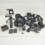 Gopro HERO3+ Silver Action Camera, 2 Batteries, Charger, Sd Card, Accessories. Fixed Price $49.00.