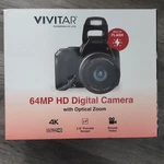 Vivitar 64MP Hd Bridge Camera, 4K Video, Optical Zoom, 2.8" Screen, Black. Fixed Price $85.00.