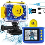 Gktz Kids Digital Action Waterproof Camera - Underwater + 32GB Card. Fixed Price $39.99.