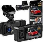 3 Channel 4K Dash Front And Rear Inside, Car Mount Camera Black. Fixed Price $123.72.