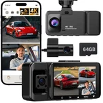 4K Uhd 3-CHANNEL Dash Front/rear/inside Car Camera With 64GB Night Vision/. Fixed Price $121.58.