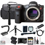Canon Eos R5 Mirrorless Cinema Camera +64GB+ Ext Batt+ Led Light- Ultimate Kit. Fixed Price $2887.99.