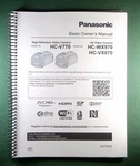 Panasonic HC-V770 HC-WX970 Basic Instruction Manual: Full Color & Plastic Covers. Fixed Price $20.70.