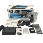 Jvc GR-DVM70U Digital Cybercam Minidv Camcorder 200X Zoom Dualcam Silver Bundle. Fixed Price $123.45.