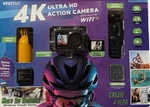 Vivitar 4K Ultra Hd Action Camera Kit, Dual Screen Wifi, Bonus Battery 64GB New. Fixed Price $17.77.