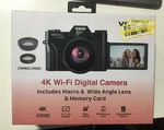 Vivitar VECXX100 4K Wi-fi Digital Camera 56MP Flip Screen 32GB Kit Lenses. Fixed Price $34.99.