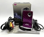 Jvc GC-FM1VU Hd Memory Camera Camcorder Purple With Box, Cables, Instructions. Fixed Price $67.00.