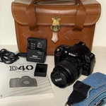 Nikon D40 Camera Kit With 18-55MM F/3.5-5.6& Af-s Dx Vr 10MP W/ Leather Case +. Fixed Price $136.00.