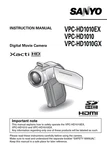 Sanyo VPC-HD1010GX Digital Camera Camcorder User Owner Instruction Manual. Fixed Price $29.99.