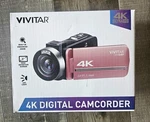 New Vivitar 4K Camcorder Ultra Hd Lens Recording With 56MP DVR48K - Rose Gold. Fixed Price $60.00.
