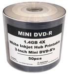 50-PAK 3-INCH White Inkjet Hub Mini Dvd-r For Camcorders Shrinkwrap!. Fixed Price $27.99.