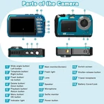 Waterproof Digital Camera, Underwater With 32GB Card(installed), 4K Fhd. Fixed Price $59.00.