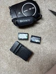 Sony Handycam DCR-DVD650 Digital Video Camera W 2 Batteries + Charger. Fixed Price $90.00.