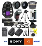 Sony Alpha A6600 35PC Mega Pro All You Need Kit Lenses Flash Backpack 2XNP-FZ100. Fixed Price $245.59.