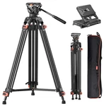 Coman 74" Camera Tripod, Heavy Duty Video For With Fluid Head A.... Fixed Price $178.22.