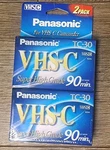 Panasonic TC-30 Vhs-c 90 Minute Camcorder Tapes 2-PACK Sealed Super High Grade. Fixed Price $19.99.