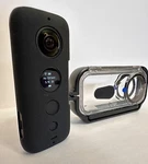 INSTA360 One X 18MP 5.7K Action Camera Plus Underwater Case & Batteries. Fixed Price $290.00.
