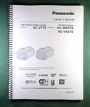 Panasonic HC-V770 / HC-WX970 Instruction Manual: Full Color & Protective Covers. Fixed Price $35.70.