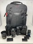 Blackmagic Design 6K Pro Cinema Camera Bundle With Bag And 3 Lenses. Fixed Price $2999.00.