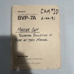 Sony Bvp 7A Betacam Color Video Camera Maintenance Manual Original Master Copy. Fixed Price $39.99.