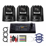 3 Canon CR-N100 4K Ndi Ptz Camera With 20X Zoom RC-IP100 Controller +. Fixed Price $8756.00.