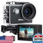 Dragon Touch Action Camera 4K 20MP 30FPS 100FT Waterproof 170 Wide Angle. Fixed Price $79.98.