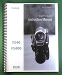 Canon / FS400 Instruction Manual: 133 Pages & Protective Covers. Fixed Price $21.00.