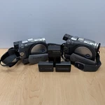 Two Vintage Video Cameras Sony DCR-DVD201 & DCR-DVD301 Batteries Charger Read!. Fixed Price $64.99.